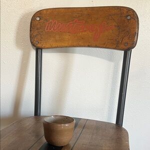 Handmade small pottery bowl brown and cream glaze natural